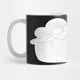 Midnight rain black and white version Mug